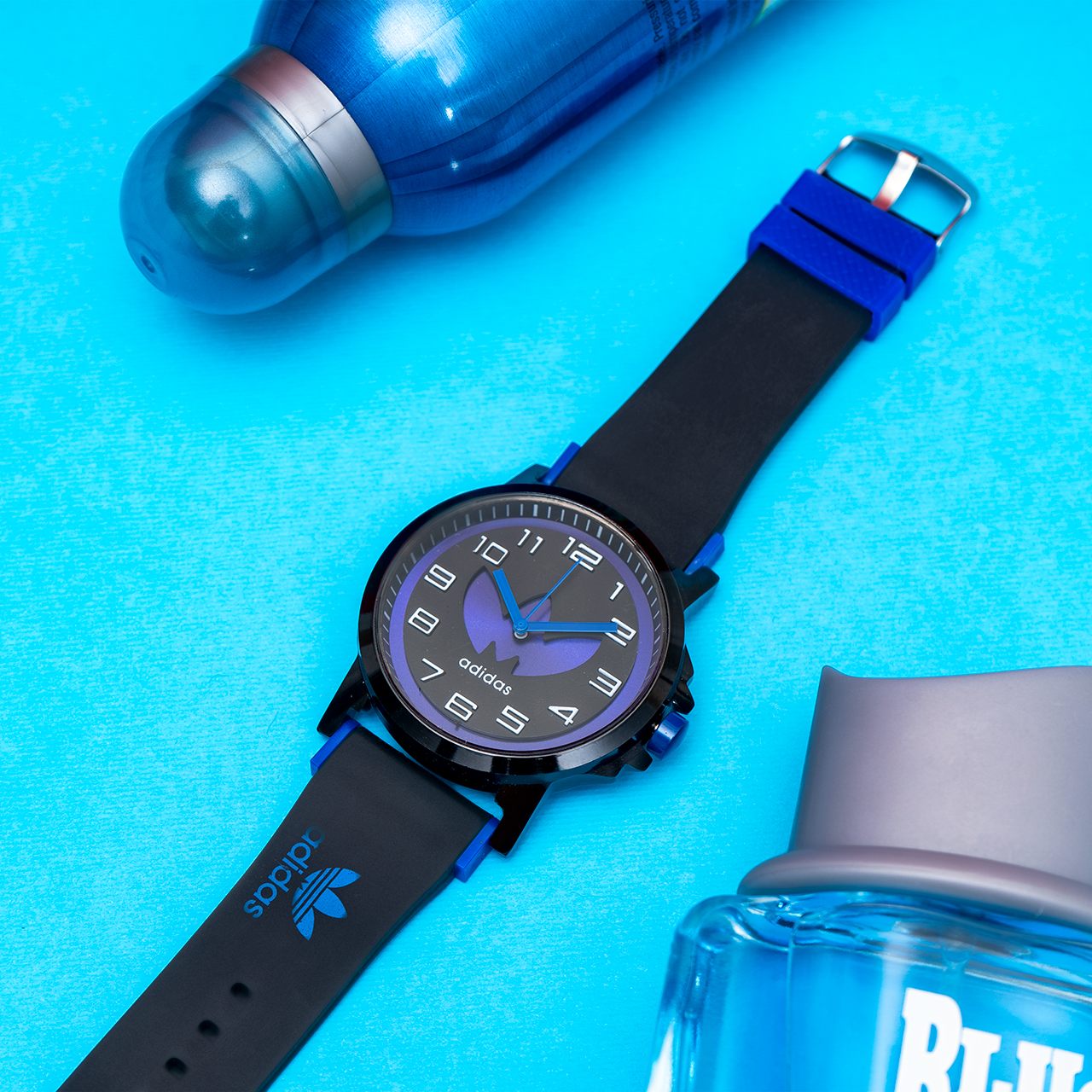 ساعت مچی آدیداس مشکی آبی مدل E51