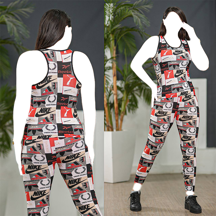 ست تاپ شلوار Nike دخترانه قرمز مدل viana